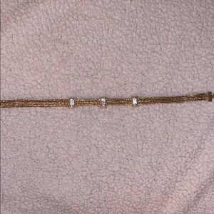 Gold chain choker with accent crystals